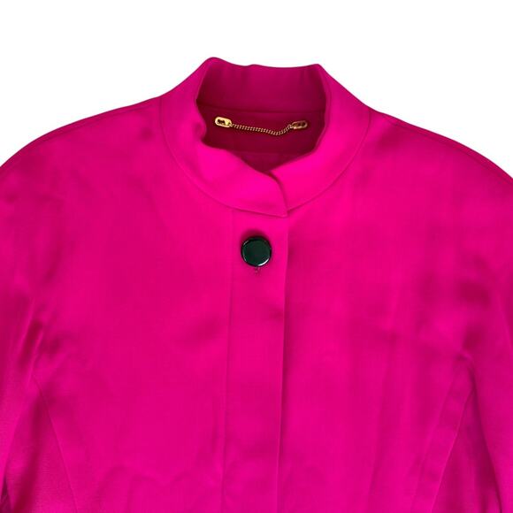 Escada Margaretha Ley Wool Blazer Jacket Pink Stand Collar Button Front Medium - Picture 8 of 15